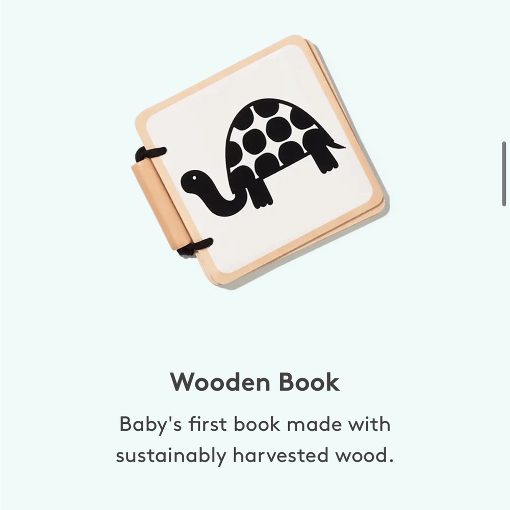 Lovevery wooden book from the Looker Play Kit